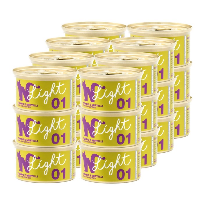 내추럴코드 이탈리아 고양이캔 16가지 맛, 24개, 70g, 라이트 01 참치와 베리