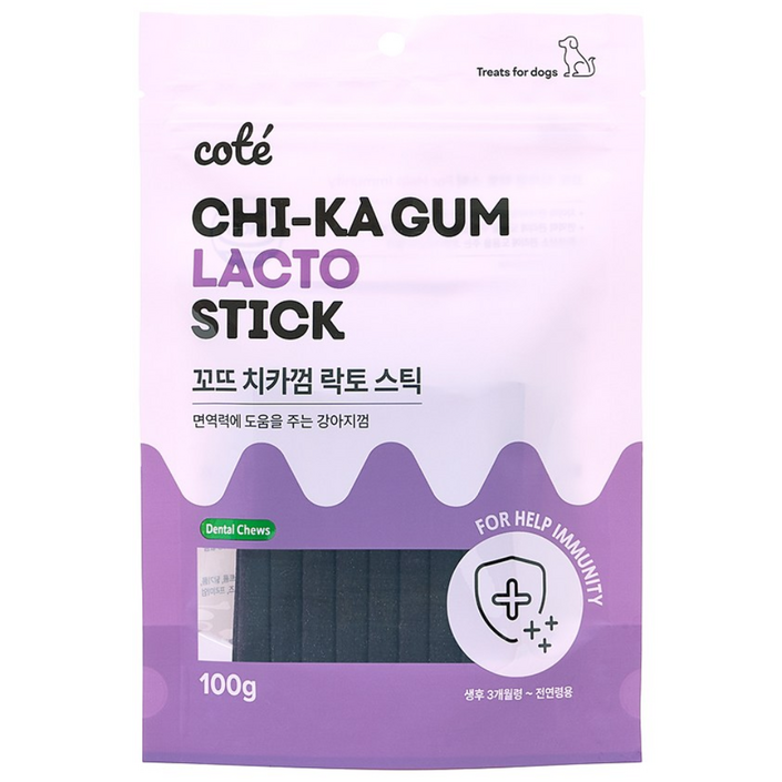 꼬뜨 치카껌 기능성 강아지껌 치석 제거, 100g, 10개, 락토