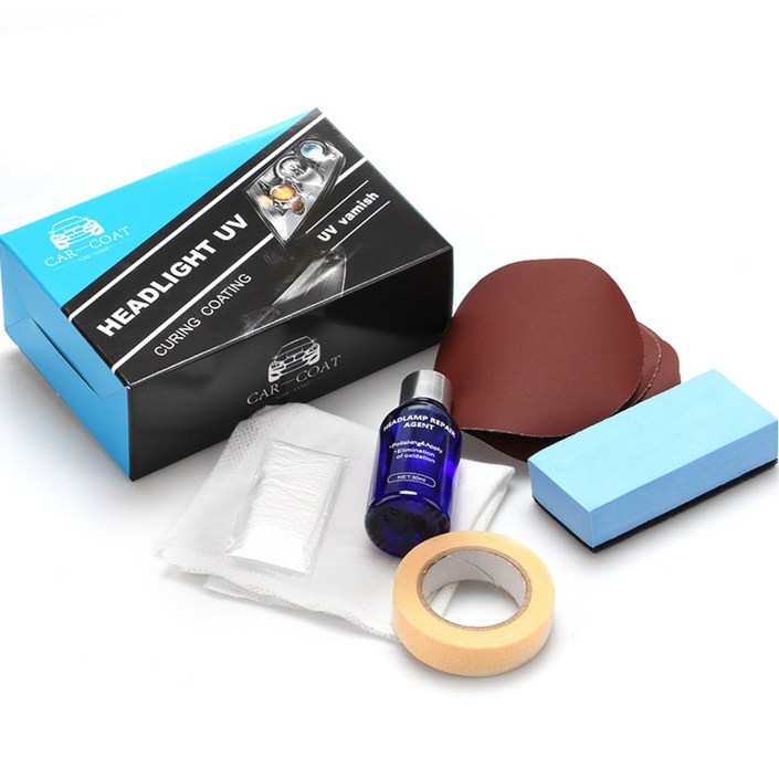 차량 전조등 복원제 셀프 수리 세트 흠집제거 연마제, 2개, 30ml