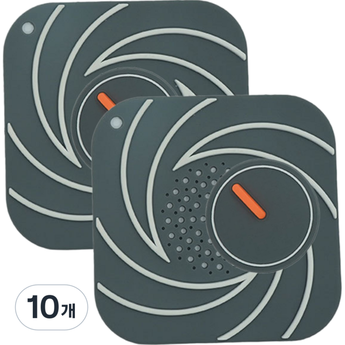 브로킥 뚜껑형 냄새차단 배수구 덮개, 회색, 10개