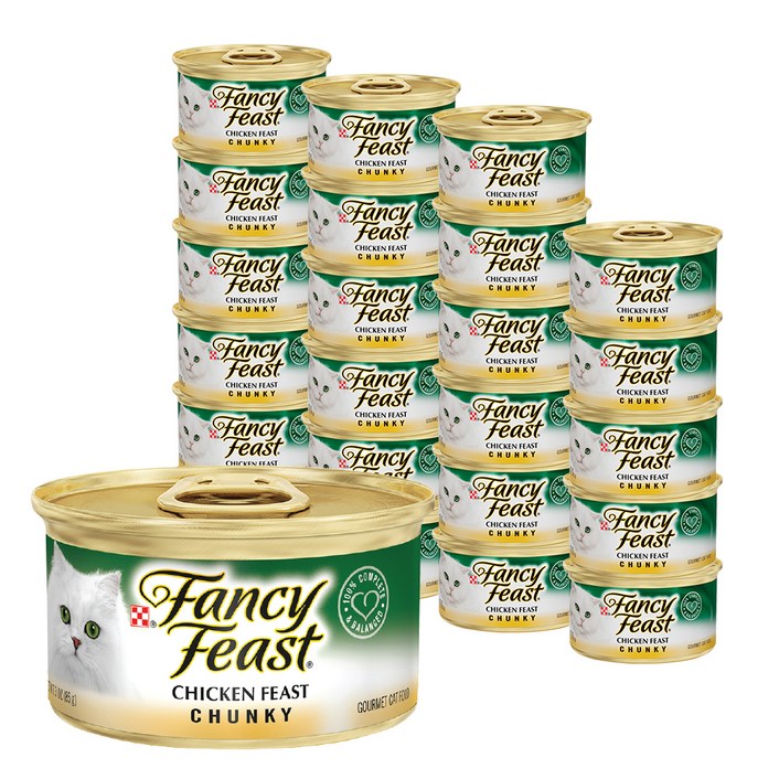 팬시피스트 3개월 이후 고양이 청키 주식캔, 닭, 85g, 24개