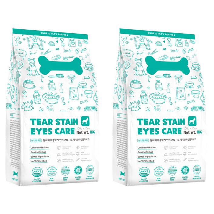 본아페티 강아지 기능성 사료, 눈물개선/눈건강, 1kg, 2개