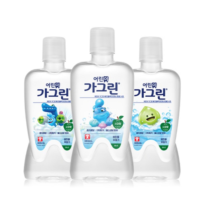 가그린 어린이용 사과향, 380ml, 3개