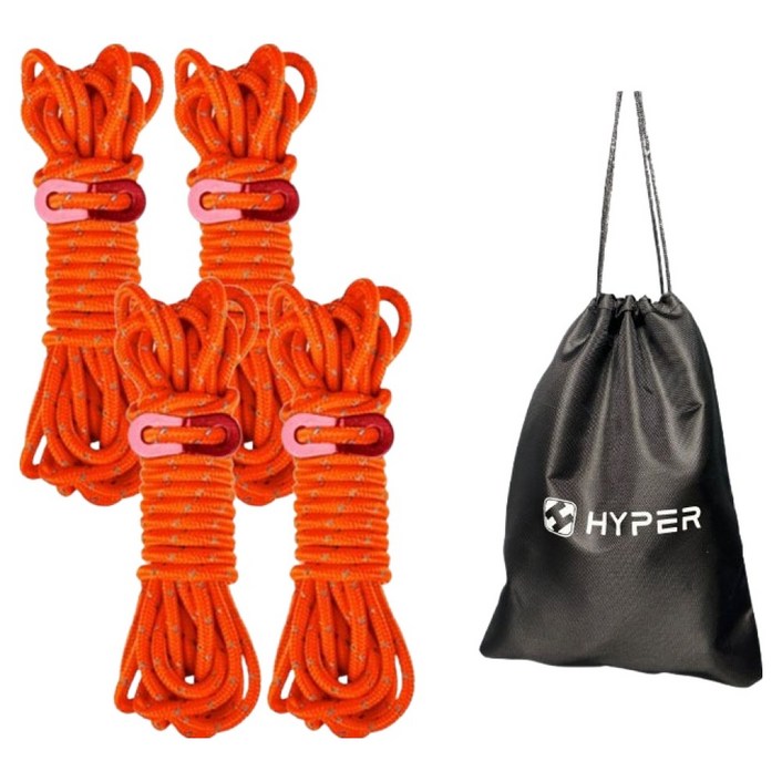 하이퍼플래닛 캠핑 텐트 로프 스트링 4p  파우치 세트