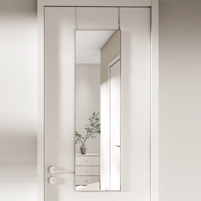 뷰티피크 문걸이 전신거울 350mm, 실버