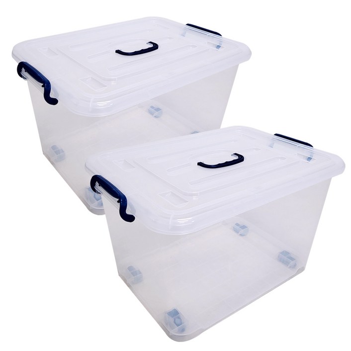 마이닝 투명 플라스틱 리빙박스, 투명, 2개