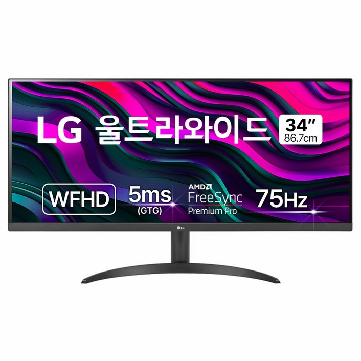 LG전자 WFHD 울트라와이드 모니터 방문설치, 86.7cm, 34WP500