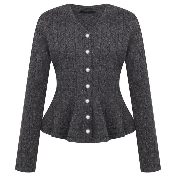 케네스레이디 글리퍼 페플럼 가디건EVKCDQA990