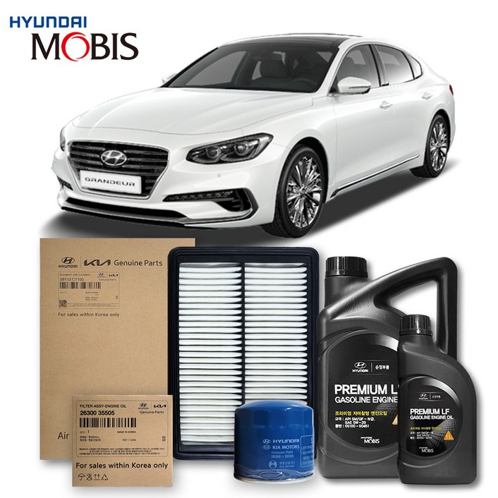 그랜저 IG 2.4 가솔린 1619년식 순정엔진오일 3종세트, 5L, 1개