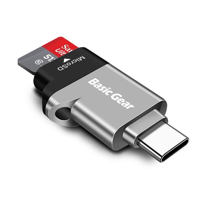 베이직기어 C타입 USB 3.2 마이크로 SD 카드리더기 OTG