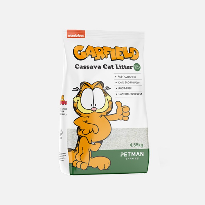 [3개세트] 가필드 고양이모래 그린(가는입자) 4.55kg 카사바모래