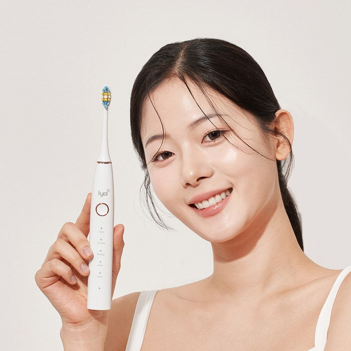 IYA 이야 음파 전동칫솔 ISB-2202 초음파 교정 치석 미백 휴대용 칫솔, 이야 음파 전동칫솔 ISB-2202 화이트, 1개