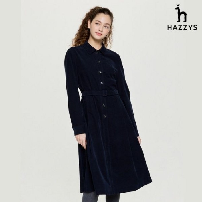 국내매장 정품 헤지스 레이디스 25FW 벨티드 코듀로이 긴팔원피스 HSDR5D903 5D903 563047