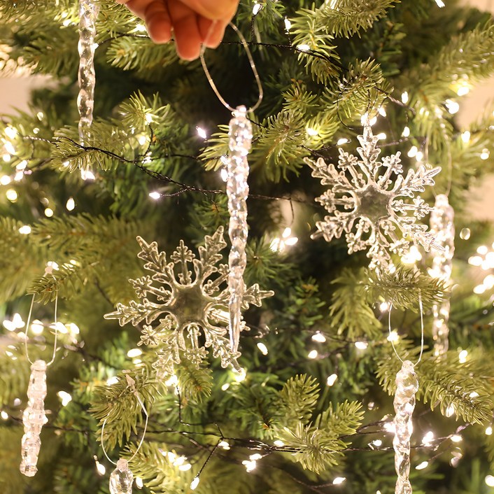 조아트 크리스탈 아이씨클 크리스마스 트리 오너먼트 47p, 단일 색상, 고드름(길이 130mm x 두께 13mm), 투명눈(지름 93mm x 두께 6mm), 크리스탈눈(지름 73mm x 두께 9mm), 라운드눈(지름 110mm x 두께 4mm), 1개