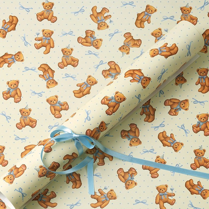 블루리본 테디 선물 포장지