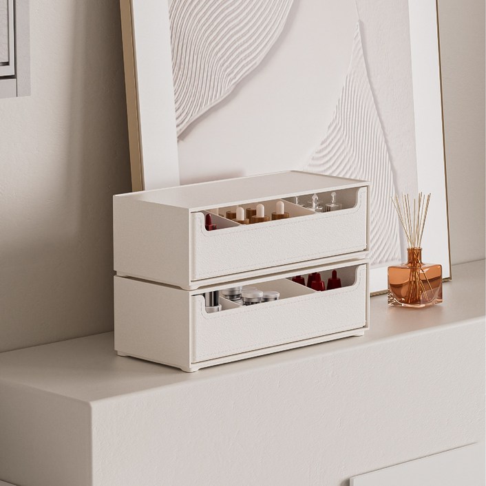 Citylife 수납 정리함 서랍형 오픈형 다용도 소품 트레이, 1개, 서랍형 분리형