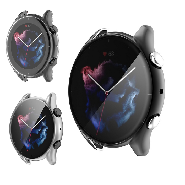 아이디스킨 어메이즈핏 GTR3 GTR3 프로 액정보호 풀커버 TPU 케이스, 블랙 (TPU)