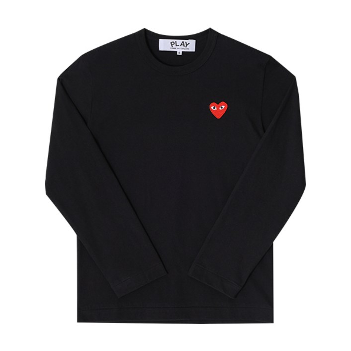 꼼데가르송 P1T118 1 AXT118051 1 PLAY 플레이 레드 하트 와펜 남성 긴팔티