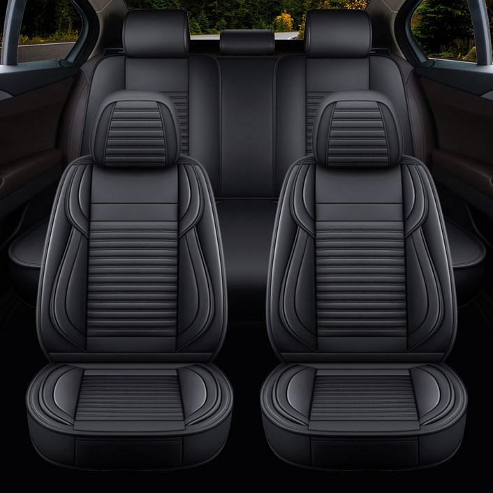 Novaseed 프리미엄 카시트 커버, 대중소형 4도어 승용차, SUV 등, 통기성 좋음미끄럼 방지방수, 사계절 통용, 스포츠 스타일 시트 커버, Black, 1개