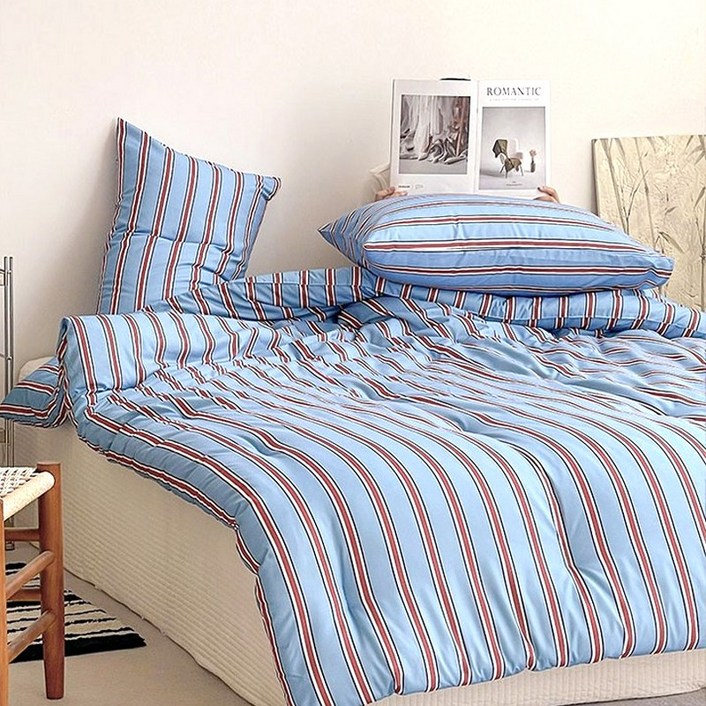 차렵이불 스트라이프 바이오워싱 사계절 이불