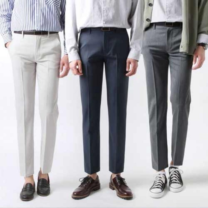 남자 봄가을용 사이드밴드 10부스판 슬랙스팬츠AD691