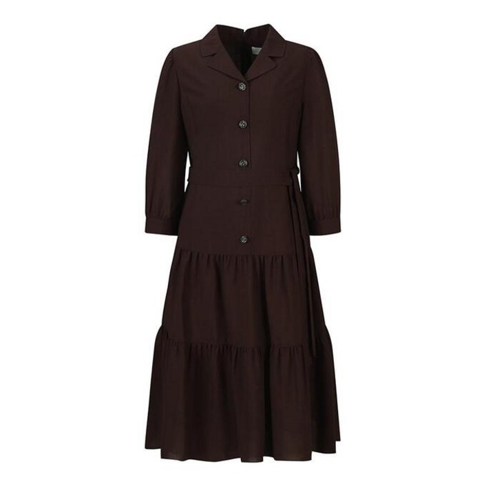 베스띠벨리 24FW 버튼 장식 티어드 스트랩 원피스 BJOAH2502