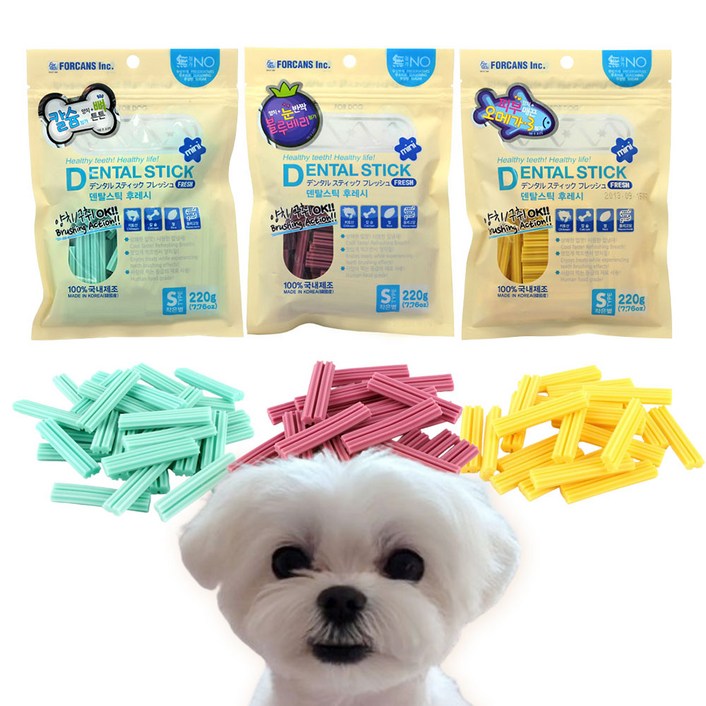 포켄스 덴탈스틱 작은별 S 3종 1+1+1 강아지덴탈껌 강아지 치석제거 입냄새, 3개