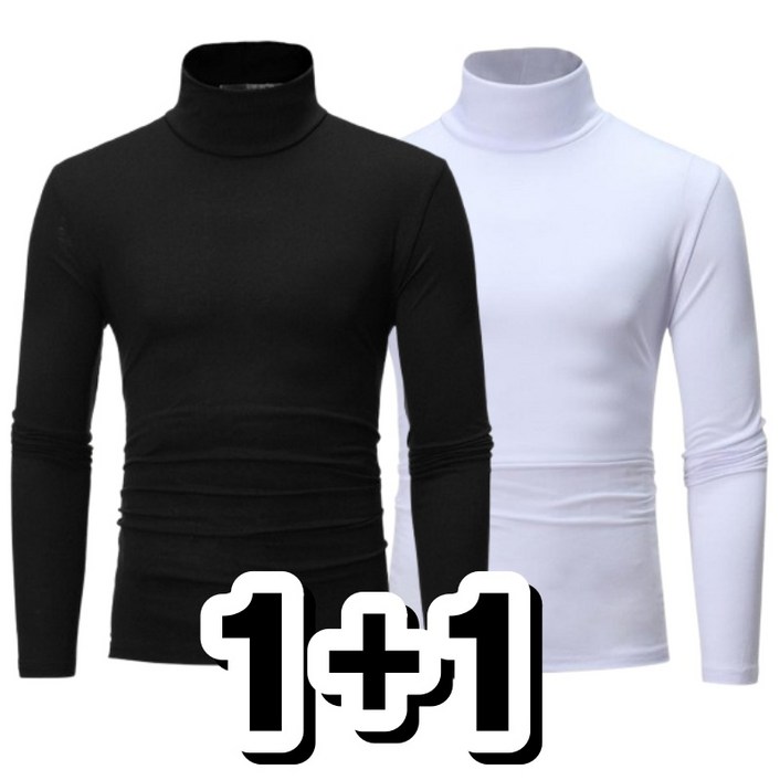 11 남성용 긴팔 목티 폴라티