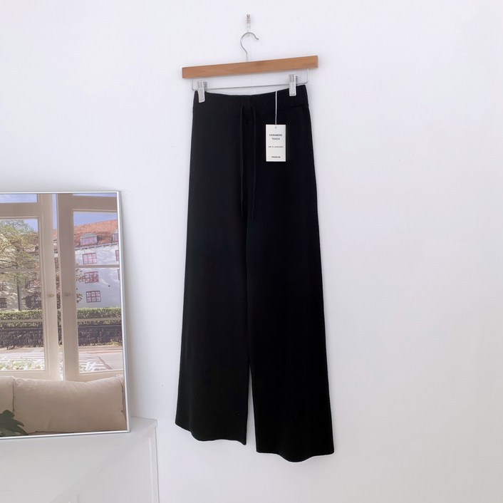 더마르 3가지기장 캐시미어 터치 겨울 일자 와이드 여성 니트팬츠