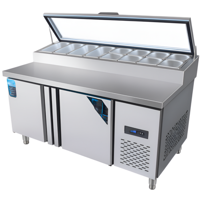 Versian 업소용 반찬 토핑 냉장고 피자 김밥 매장 식당 스텐 쇼케이스, BCK-A1500