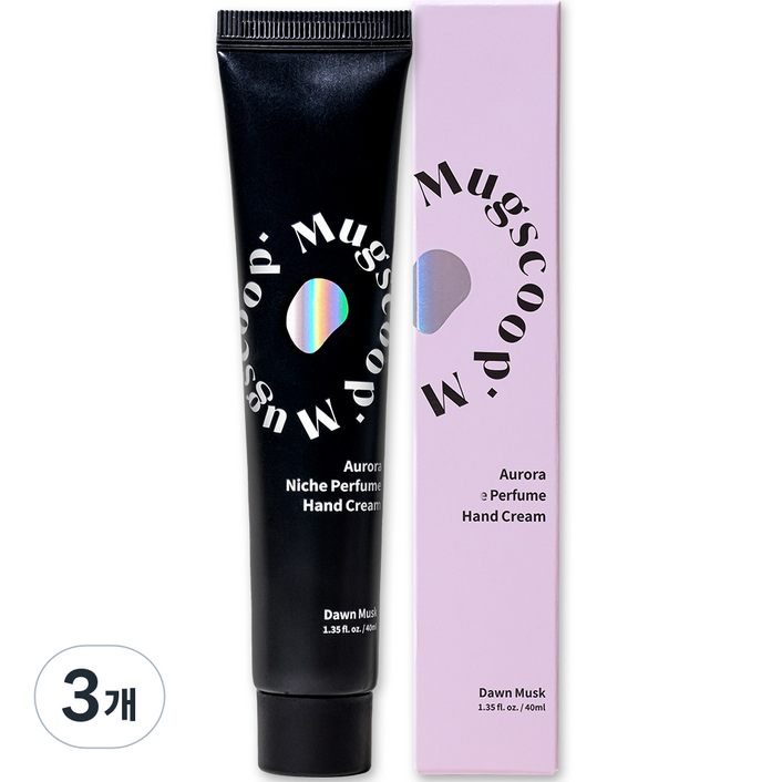 머그스쿱 오로라 전설의향수 퍼퓸 보습 핸드크림 40ml 던 머스크향, 3개