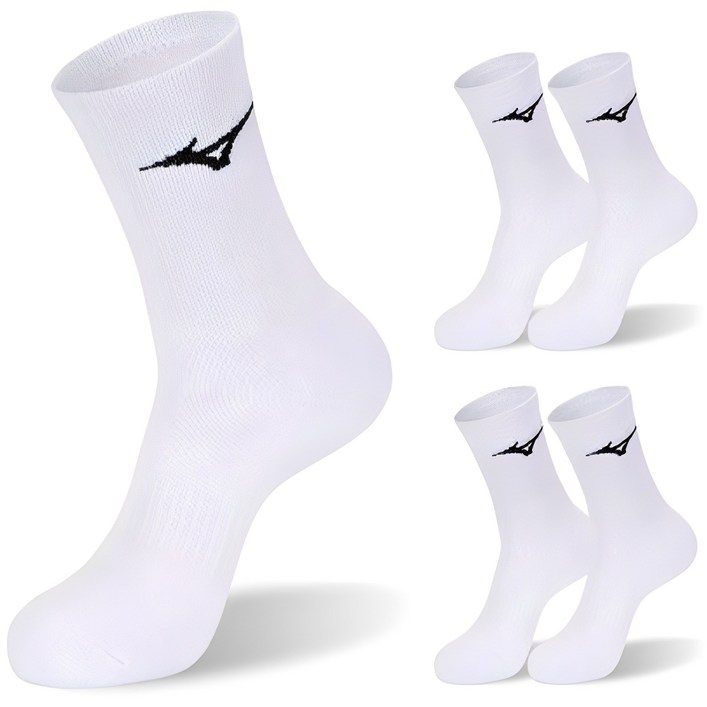 미즈노 컴피트 더블 쿠션 크루 스포츠 양말