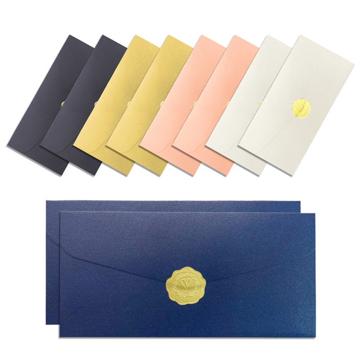 투코비 고급 펄 용돈 봉투 5종 x 2p  골드 스티커 세트, 혼합색상, 1개