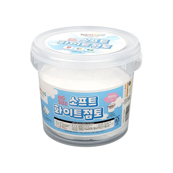 탐사 소프트 화이트 점토 300g 화이트, 1개, 화이트