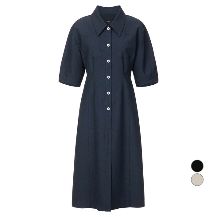 온앤온 여성용 소매 볼륨 셔츠형 원피스 NEW3MO313