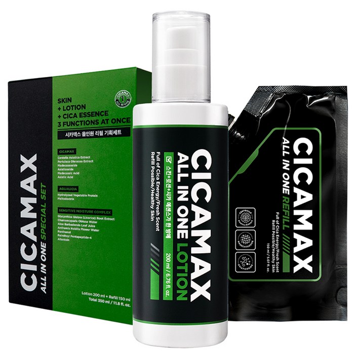 미프 시카맥스 피부진정 남성 올인원 본품 200ml  리필 150ml 세트, 1개