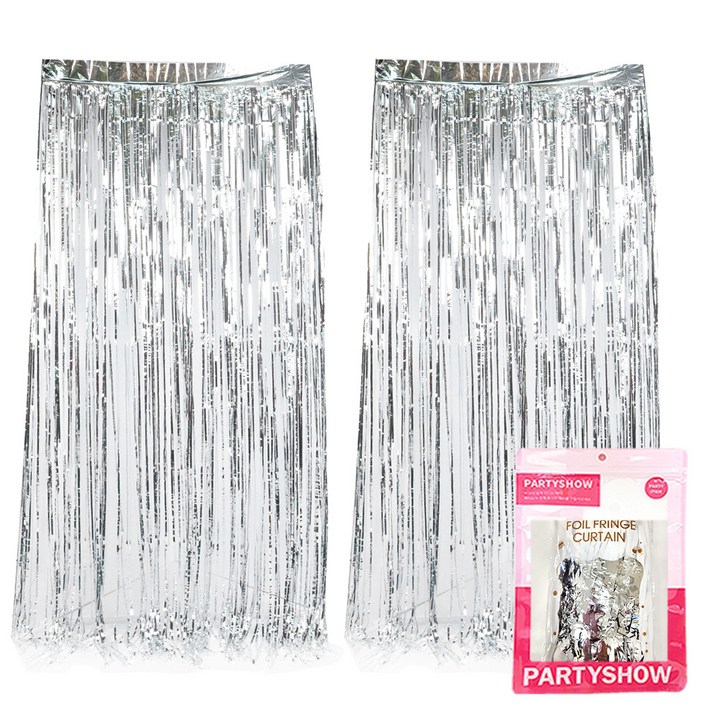 파티쇼 파티장식 은박 수술커튼 2p