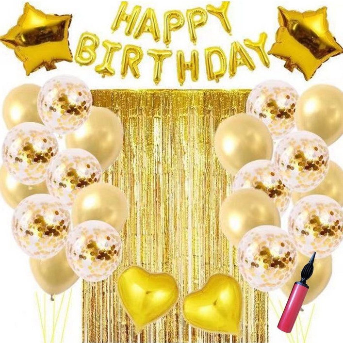 뷰라뷰 생일 파티 풍선  손펌프  풍선테이프 세트
