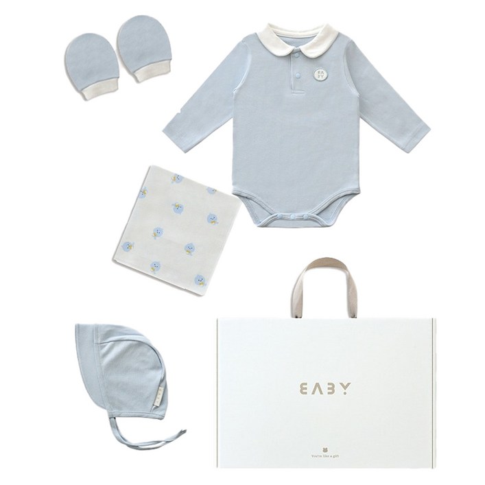 베이비앤아이 유아용 바이오슈트 출산선물 4종 세트