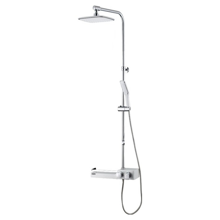 두진 선반형 해바라기샤워기 레인샤워수전 WT3000N 방문설치, 화이트, 1개