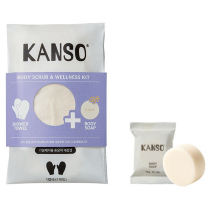 간소 바디비누 + 부드러운 손모아 때장갑 양손 기획세트, 화이트, 1세트