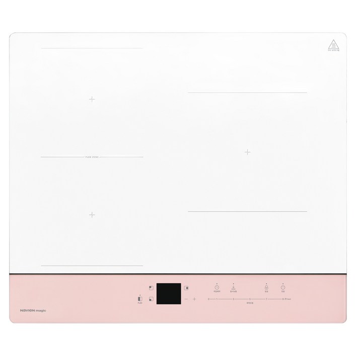 나비엔매직 인덕션 2분할 전기레인지 3구 화이트 + 로즈핑크, 빌트인, ERI-3663AF