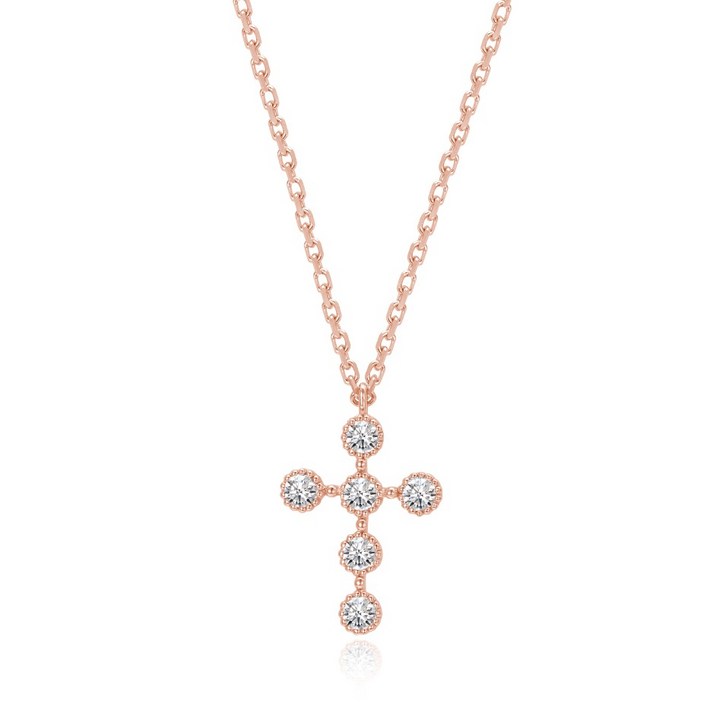 새미쥬얼리 여성용 silver925 멜리 십자가 모이사나이트 목걸이