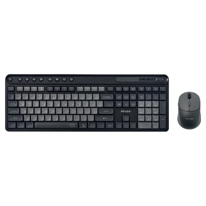 아이리버 Silent 멀티페어링 블루투스 무소음 무선 키보드 + 마우스 세트, 블랙, MVS601, 일반형
