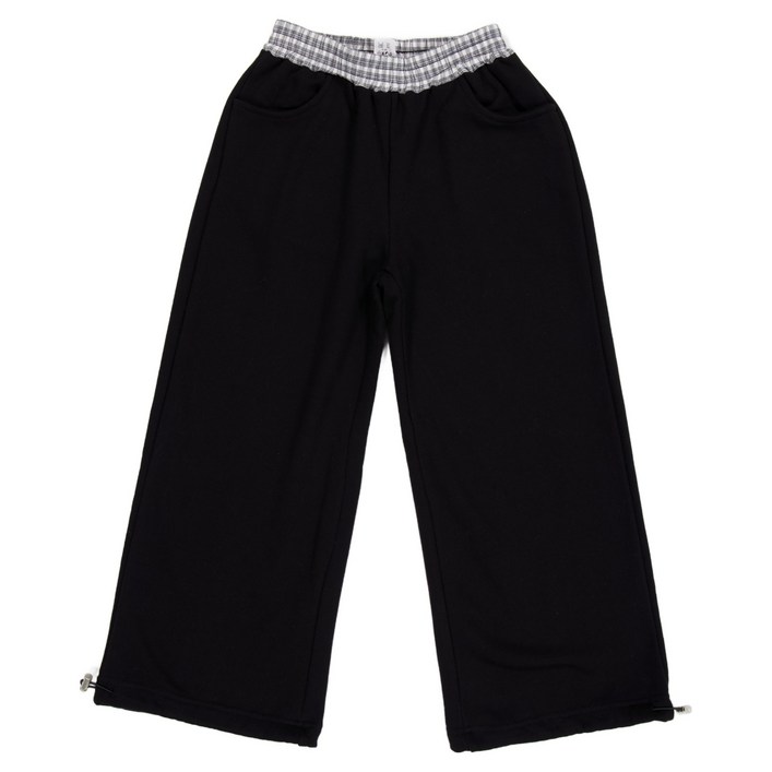 에스엠투 주니어용 체크 와이드 팬츠