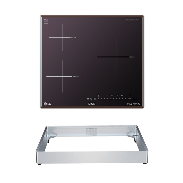 LG 디오스 인덕션 빌트인 3구 전기레인지 미라듀어 글라스 본품 + 프리스탠딩 자재 8.5cm 방문설치