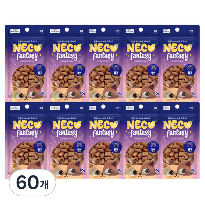 네코판타지 고양이 크런치 간식, 연어, 40g, 60개
