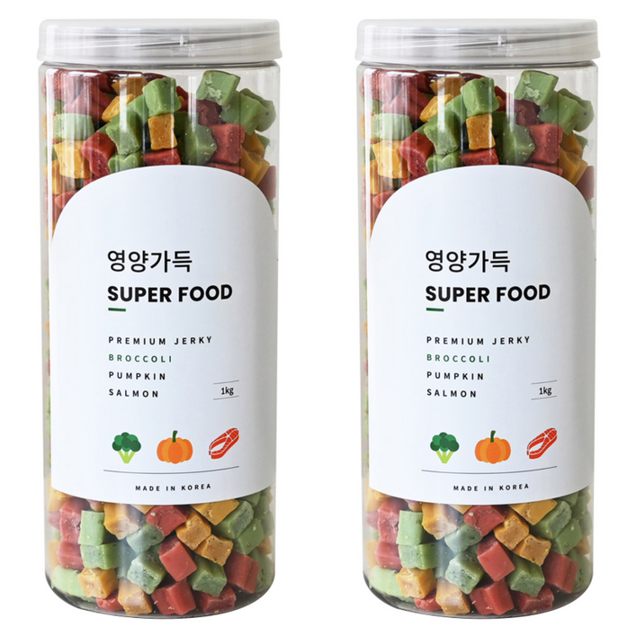 제로랩스 강아지 영양가득 져키, 브로콜리단호박연어, 1kg, 2개