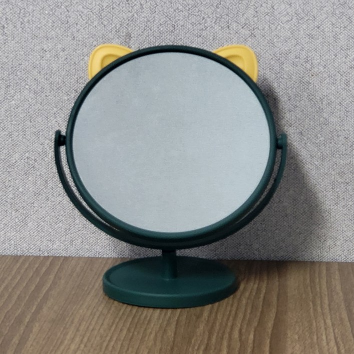 커몽커몽 귀여운 고양이 탁상거울, 그린