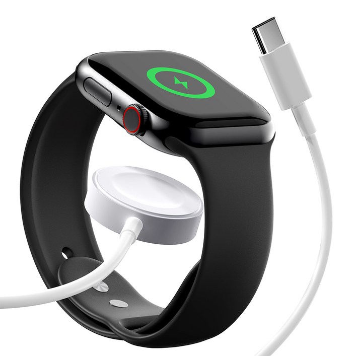 구스페리 애플워치 호환 무선 충전기 C타입 충전케이블 충전독, 화이트